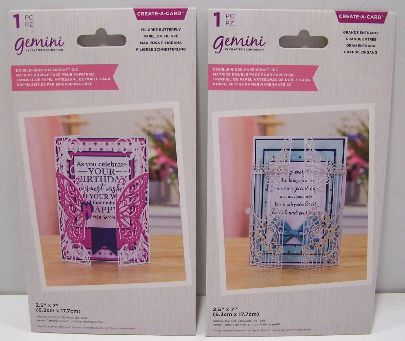 2 X Crafter's Companion Gemini Double-sided Gatefold Dies BUTTERFLY/GRANDE ENTR