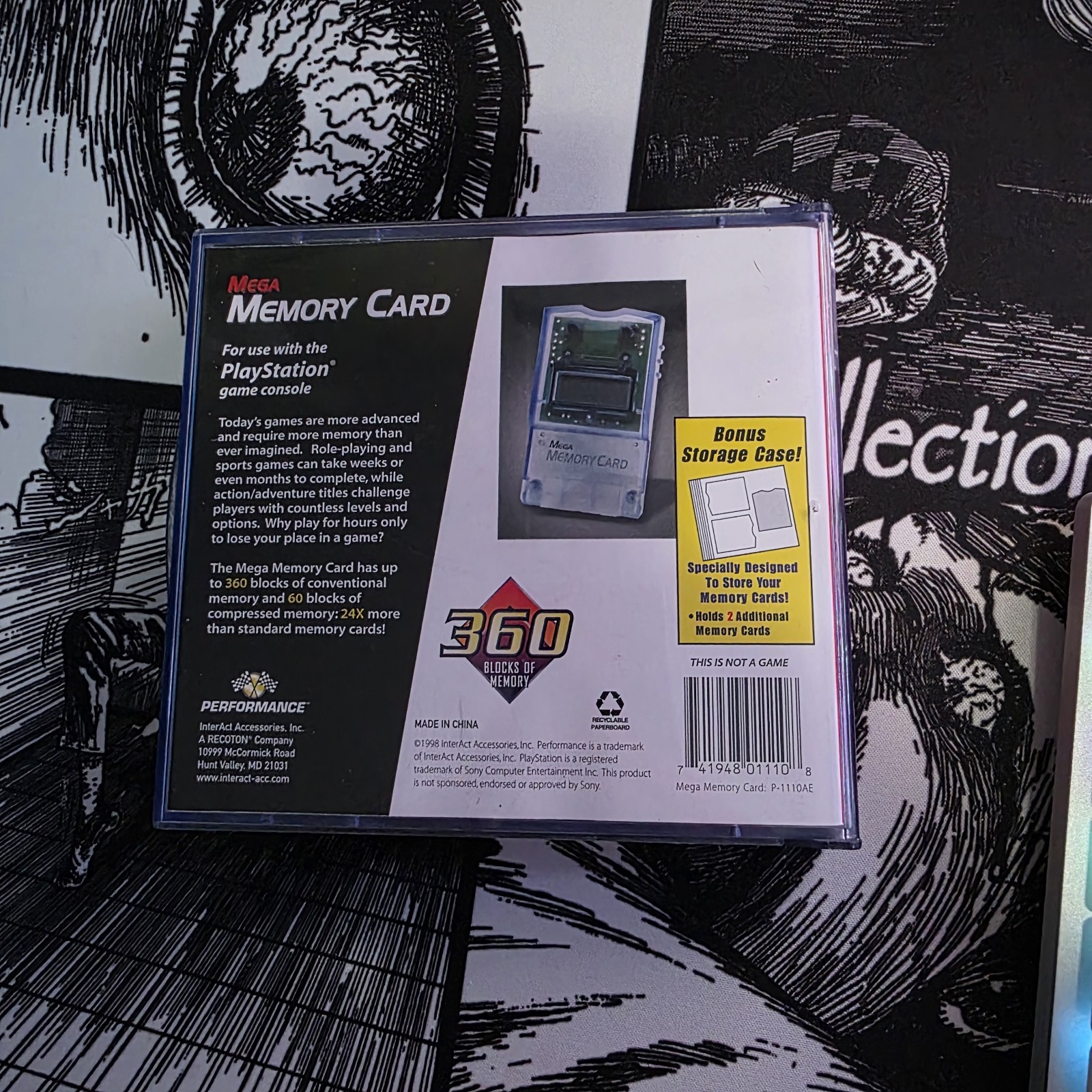 Performance Mega Memory Card P-110A For PS1 and PS2 Tested in box