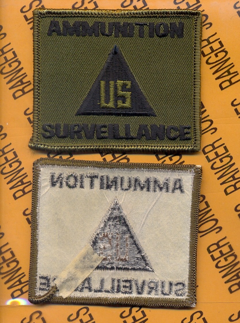 US Civilian Advisors US AMMUNITION SURVEILLANCE OD Green / Black patch m/e