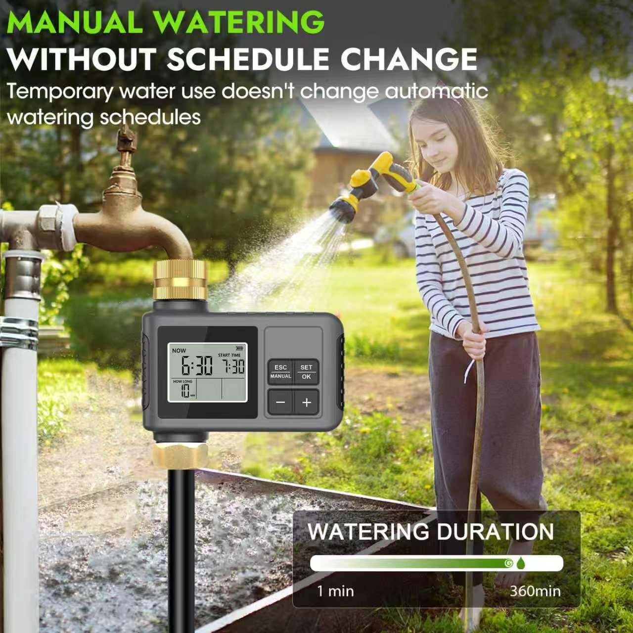 120 Ft Drip Irrigation System with Smart Water Timer – Automatic Garden Watering