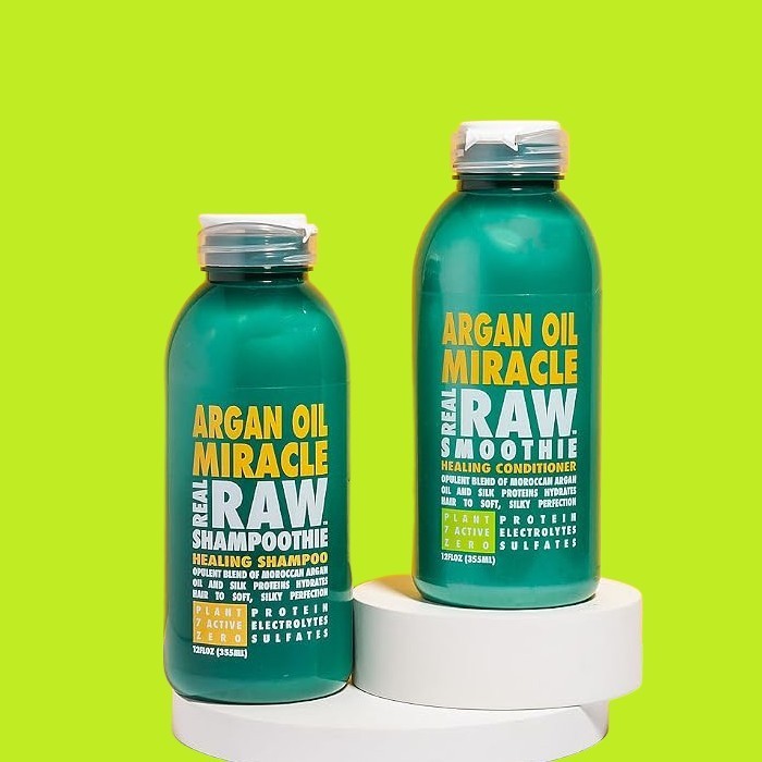 Argan Oil Miracle Real RAW Smoothie Healing shampoo Conditioner 12 fl oz DUO