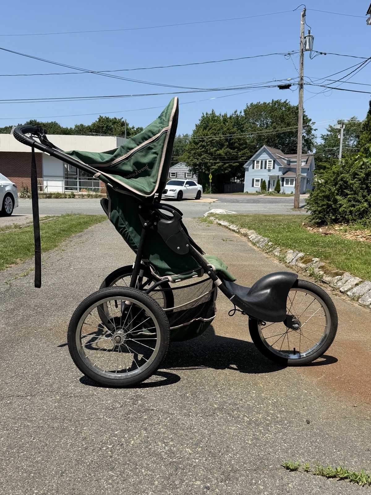 Vintage 1999 Baby Trend Explorer Jogging Stroller Green 3 Wheel Model 9210T