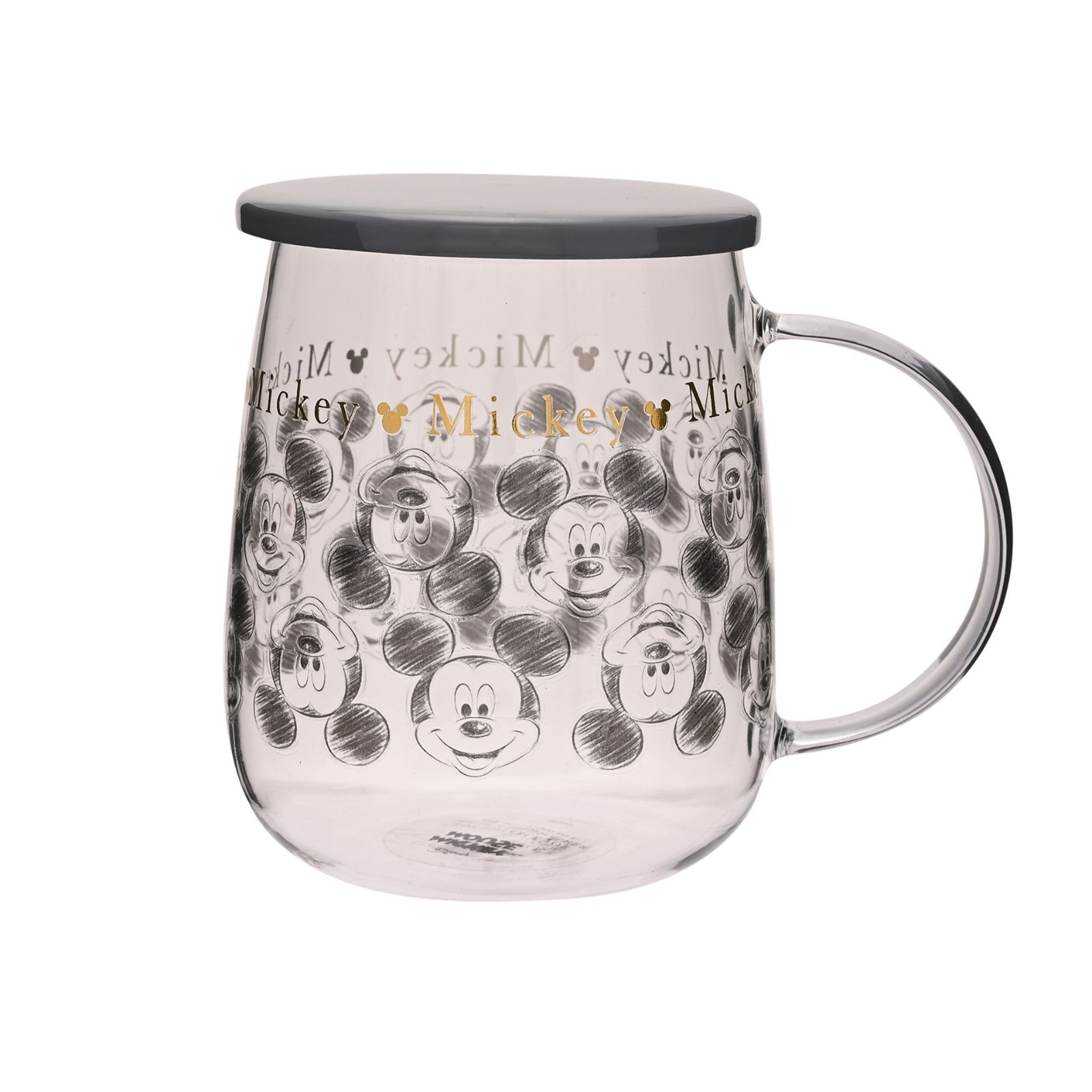 Disney Classic Glass Mug With Lid - Mickey Mouse