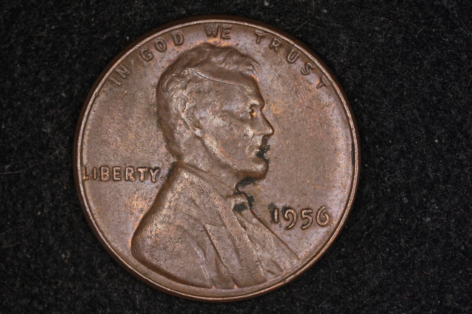 1956 Lincoln Cent With Large Die Crack On Head
