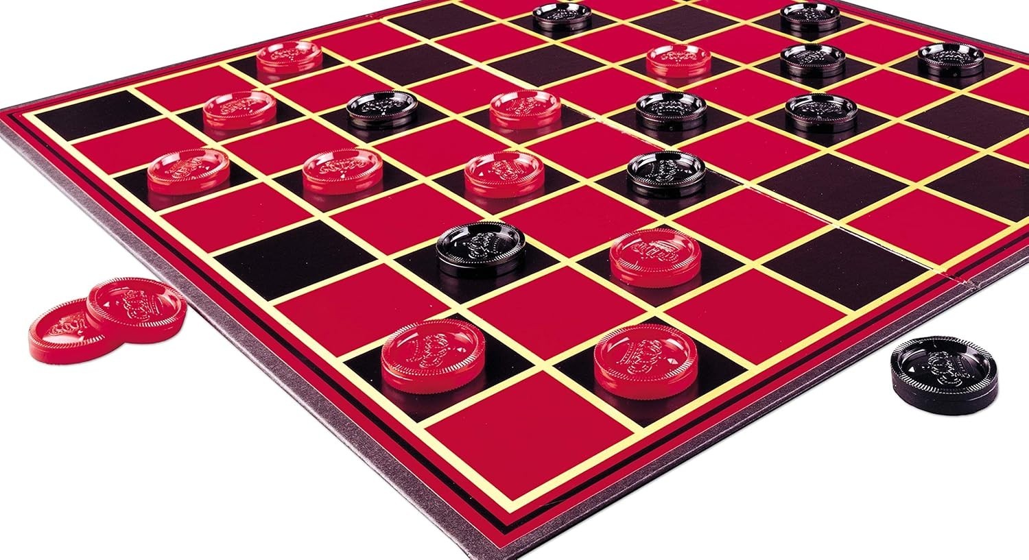 Checkers -- Classic Game with Folding Board and Interlocking Checkers, 2 Players