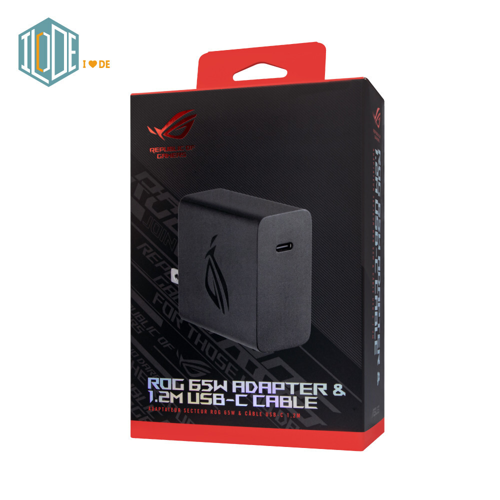 【2024Version】Original ASUS Official ROG 65W Adapter & 1.2M Type-C Cable【AC65-01】