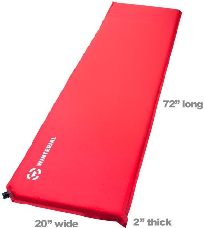 NEW Winterial Lightweight, Self-Inflating Sleeping Pad, Camping Mat, Red