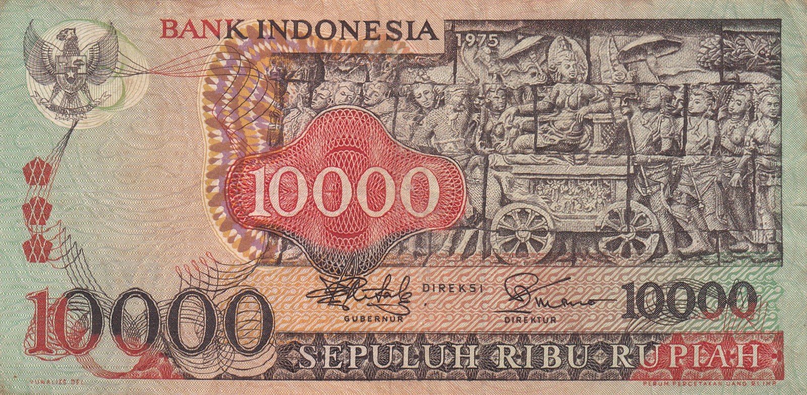BANK OF INDONESIA 10000 RUPIAH 1975 VF P-115