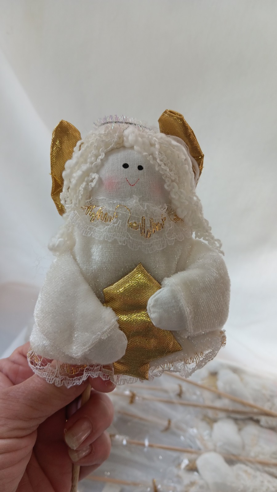 Large Christmas Holiday Plush Angel Floral Picks Lot Of 12 NEW 14"