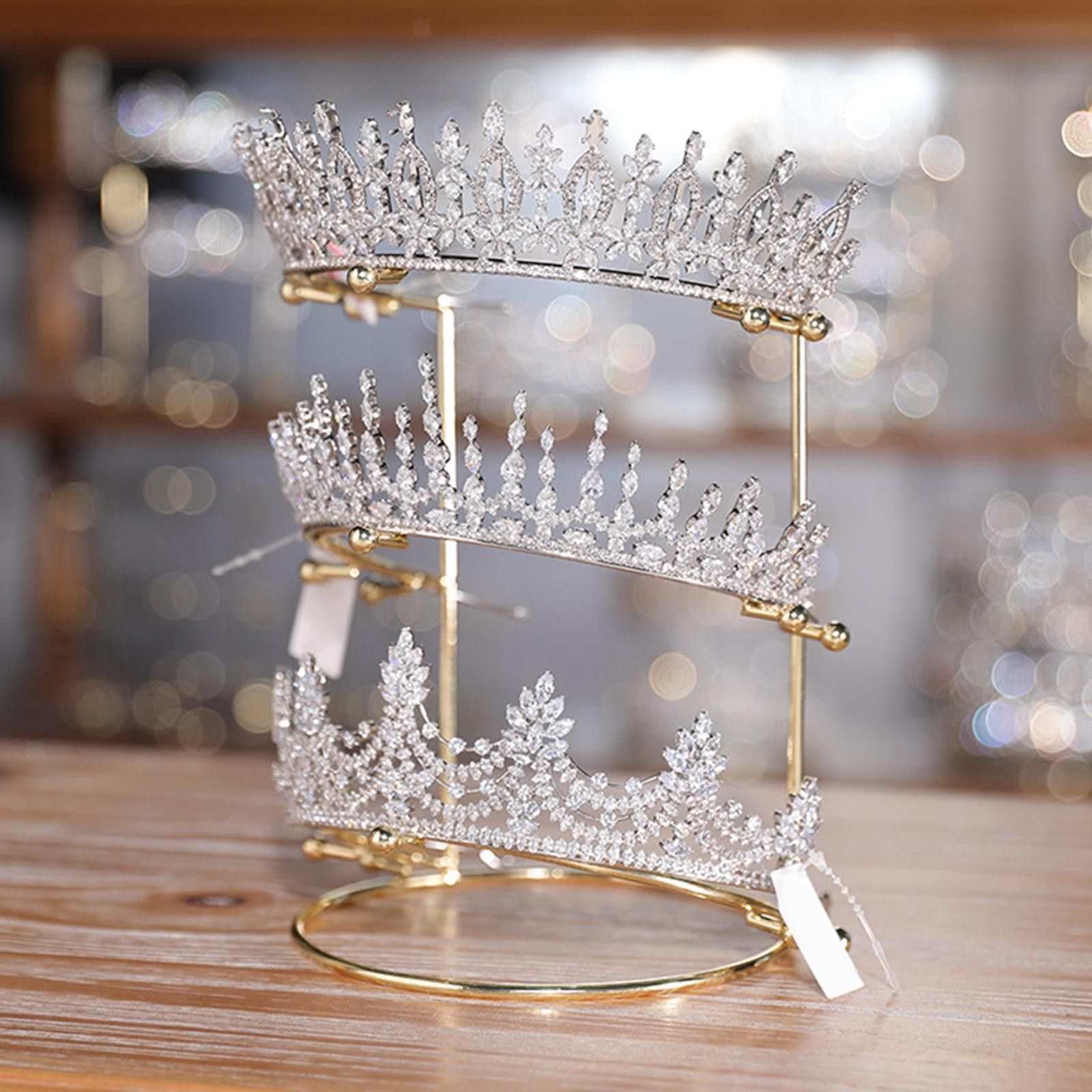 Display Stand Jewelry Organizer Rack Bridal Headdress Holder 3 Tier High