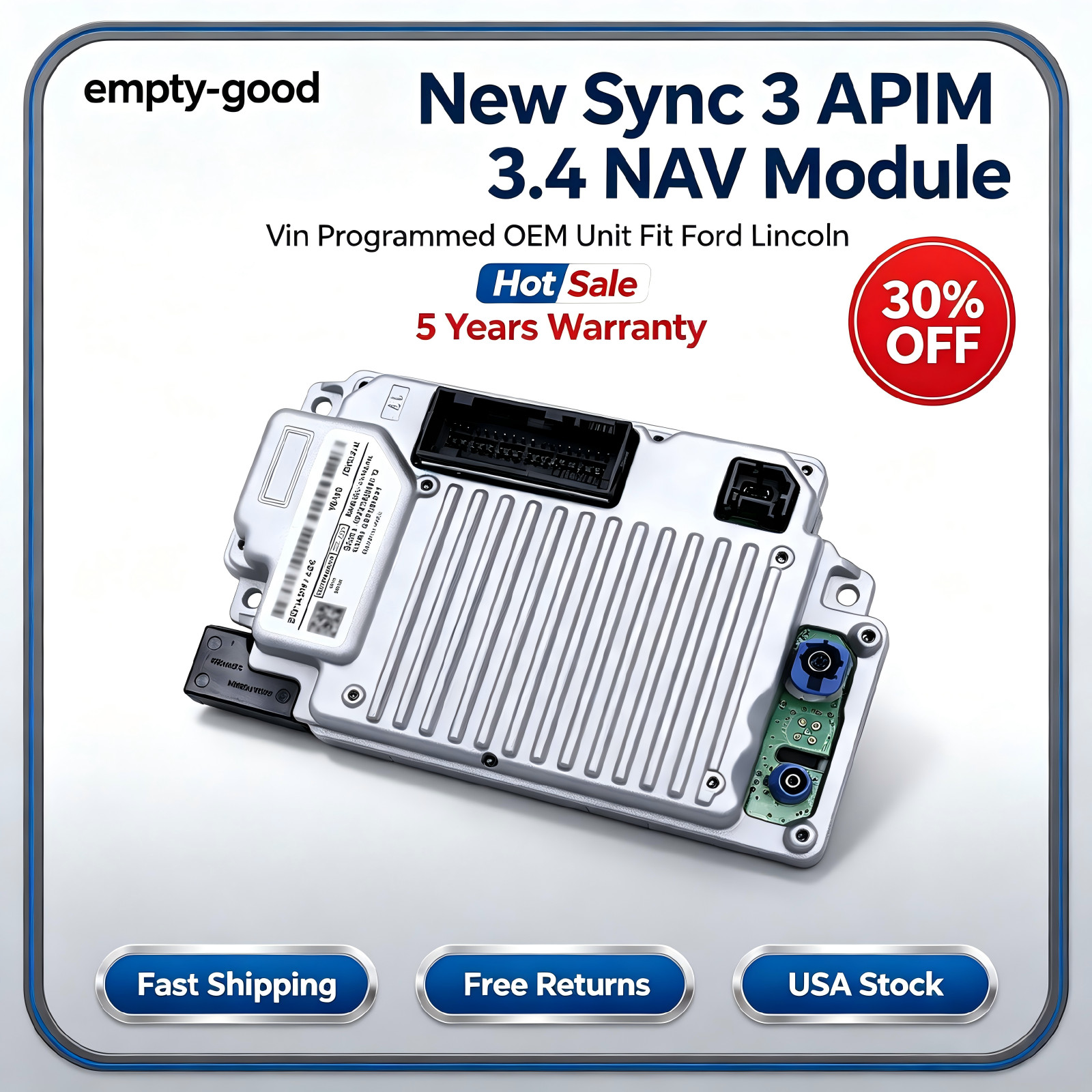 New Sync 3 APIM 3.4 NAV Module Vin Programmed OEM Unit Fit Ford Lincoln，Hot sale