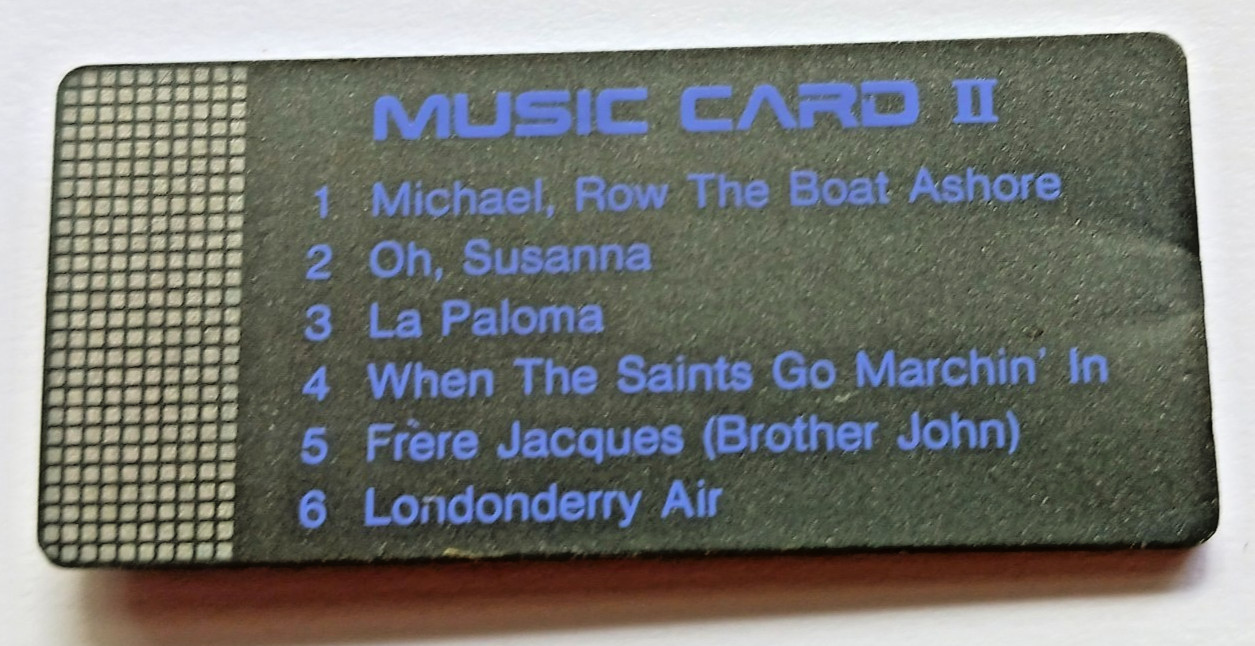 Yamaha Music Card # II, for the 1980's Yamaha TYU-40 Mini Electronic Keyboard.
