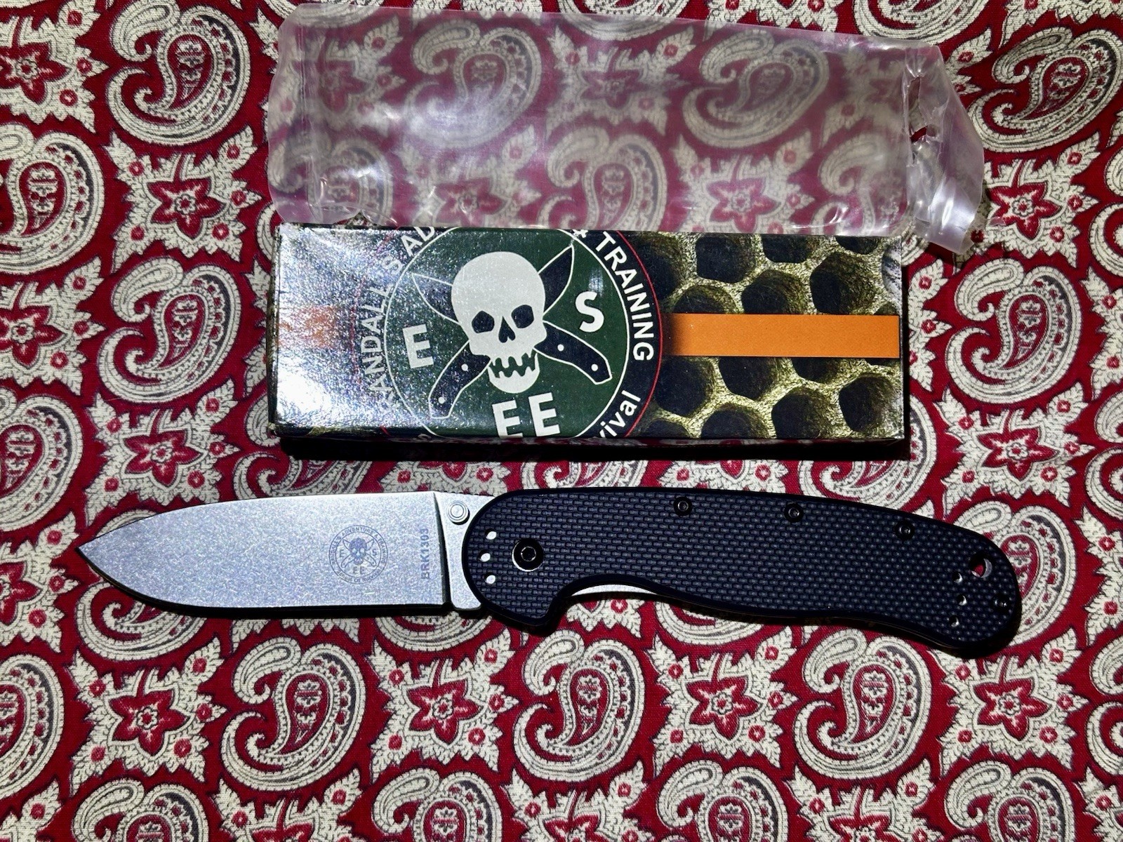 BRK Designed by ESEE Avispa Framelock SK5 Folding Knife-BRK1303-SK5-BLACK-HANDLE