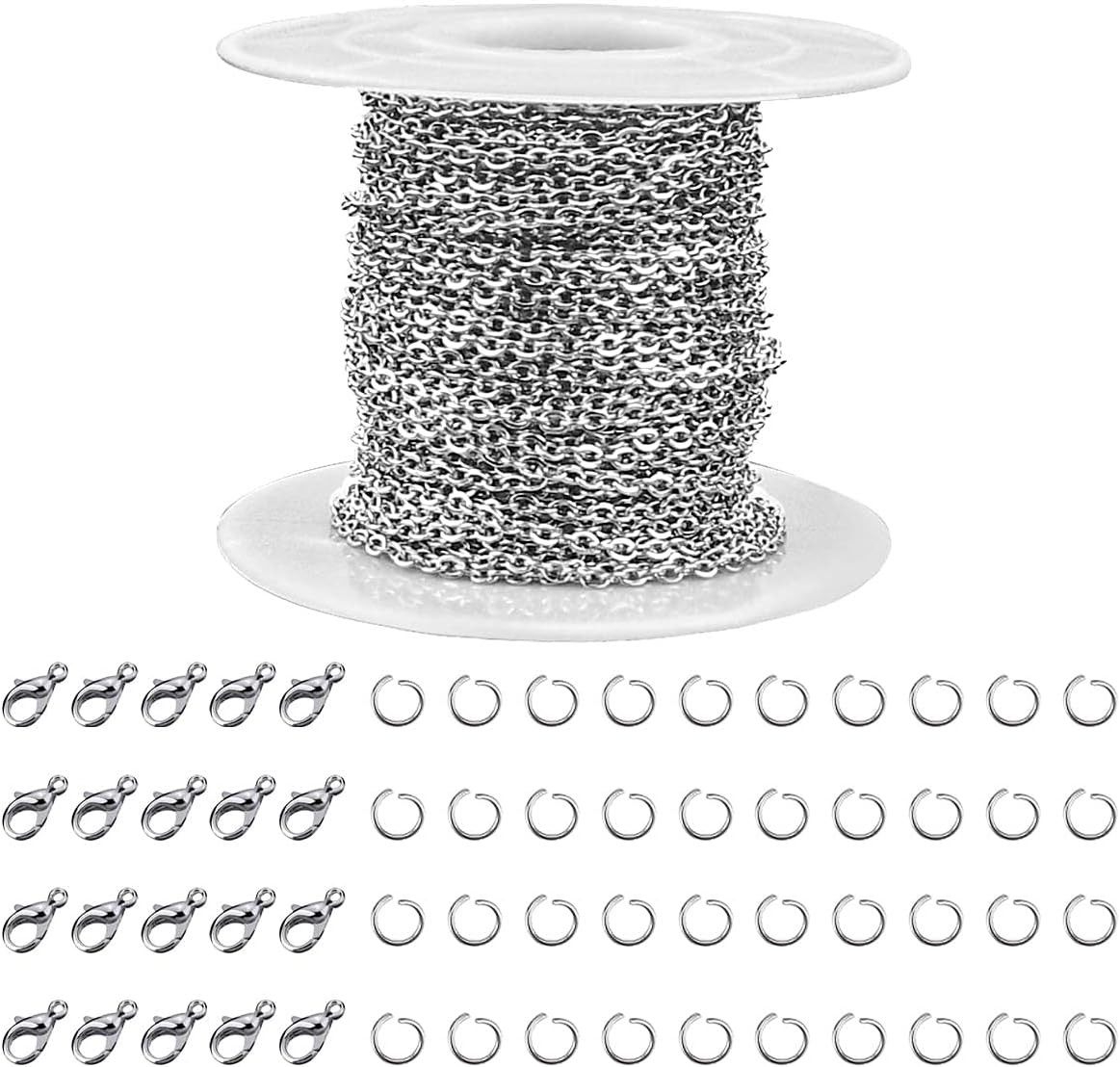 33 Feet Stainl Steel Jewelry Chains for Jewelry Making - Sier Chain