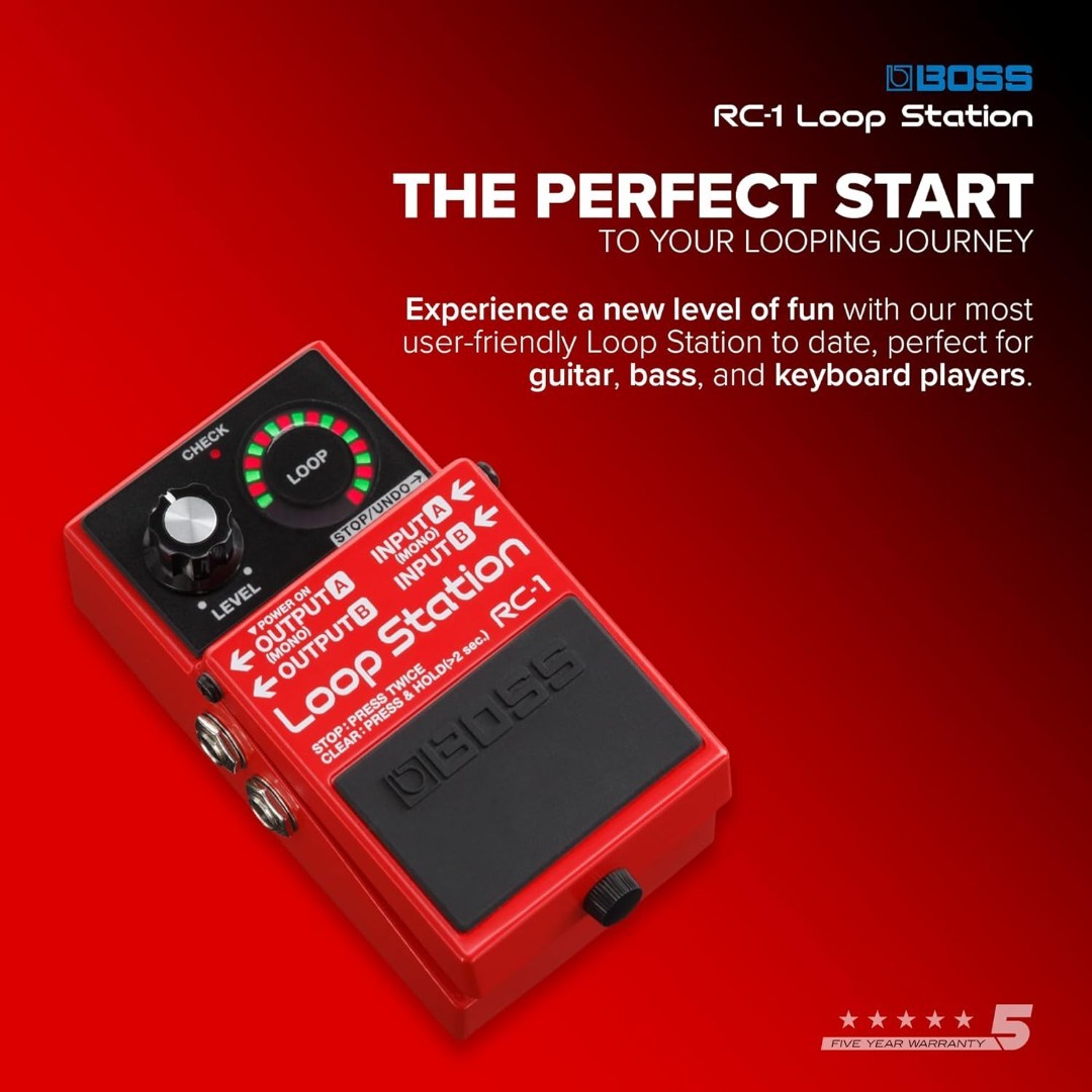 BOSS RC-1 Loop Station w/Innovative Loop Indicator & Foot-Switching Capabilities