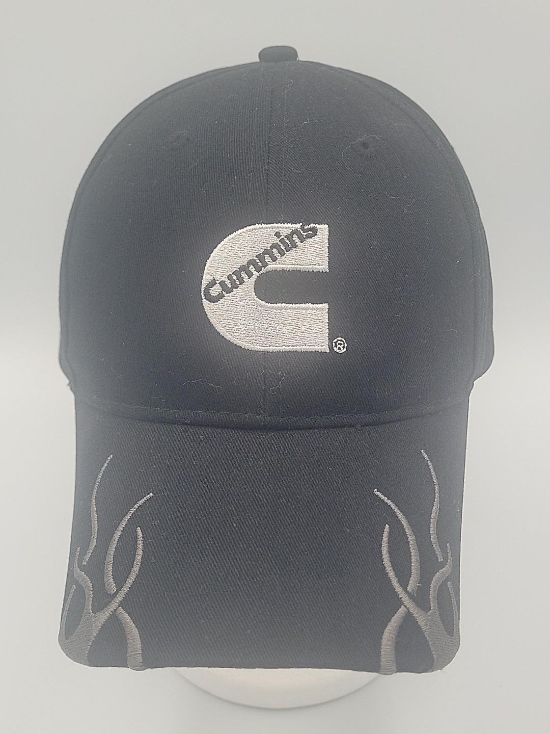 Cummins Black Flame Strapback Cap Embroidered Logo Hat OS