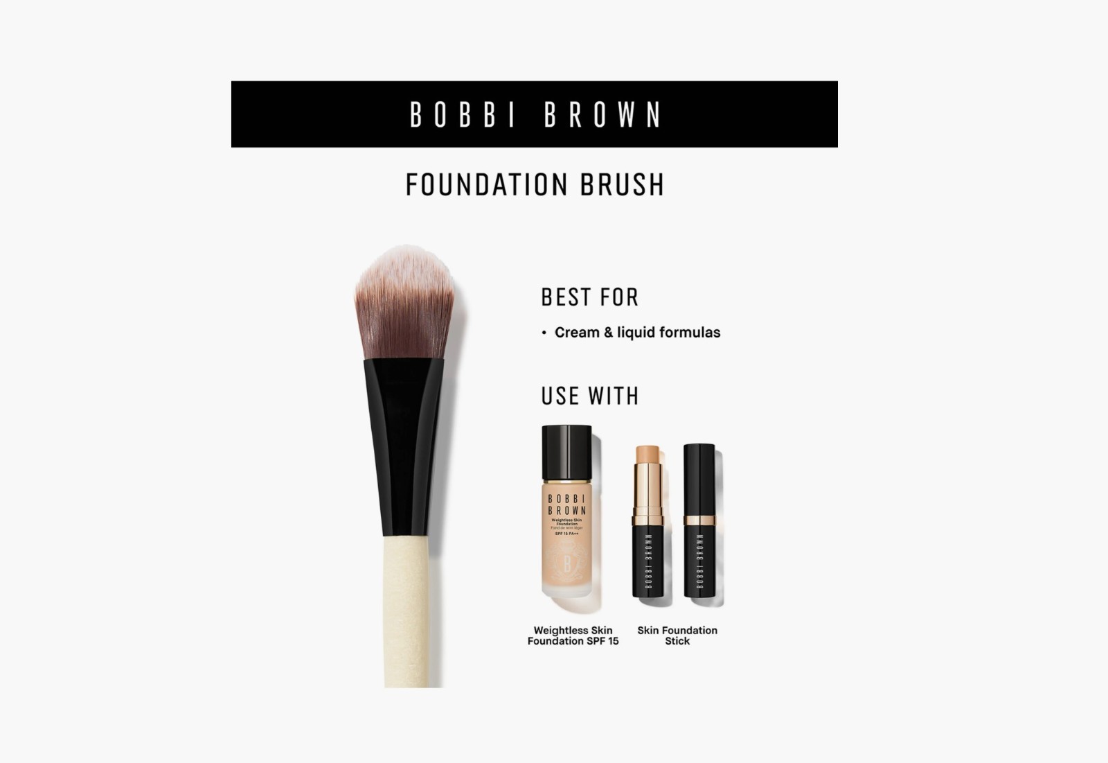Bobbi Brown Flat Foundation Brush - Full Size New Sealed