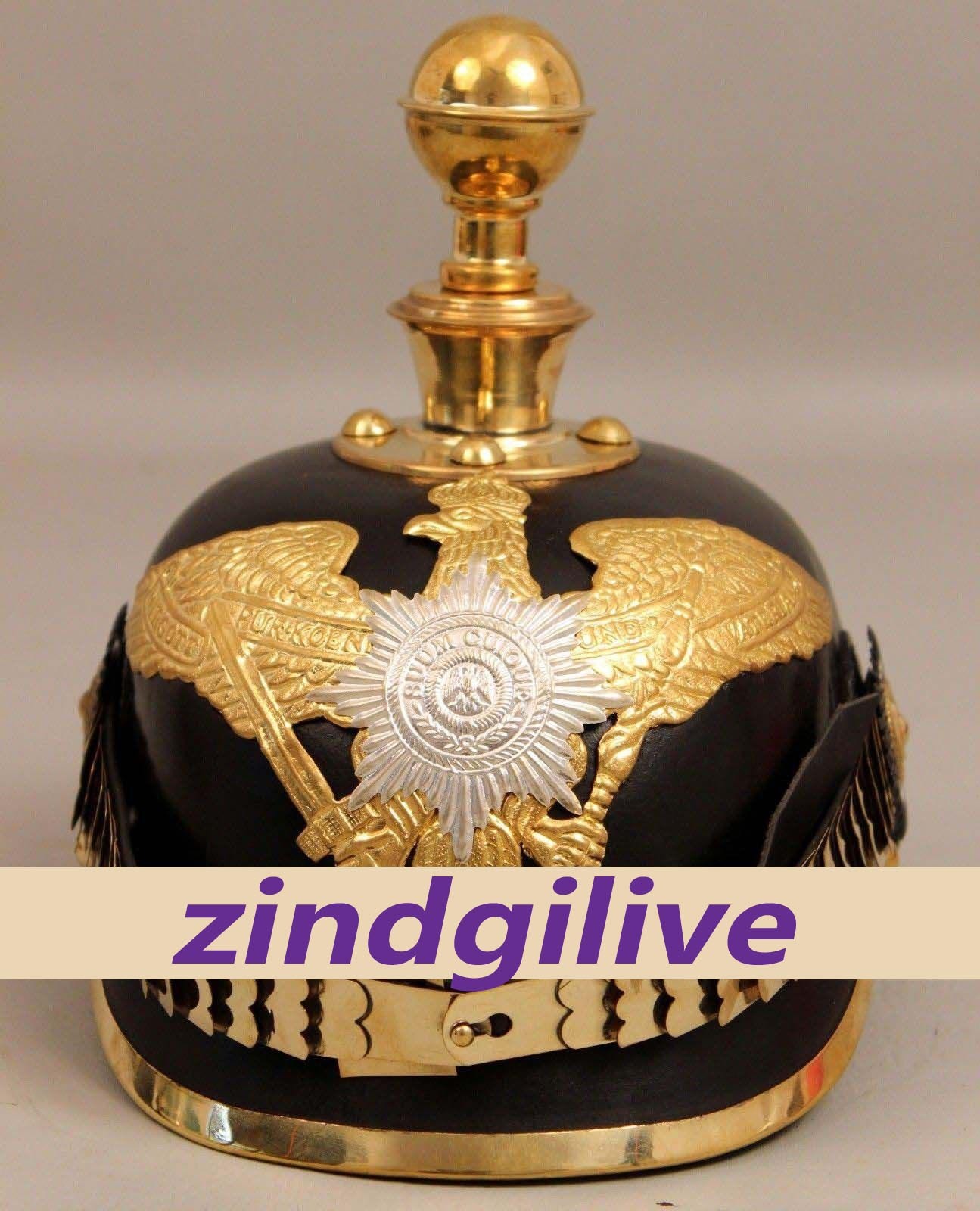 Imperial Officer's Helmet WW1 WW2 German Prussian Leather Pickelhaube Helmet