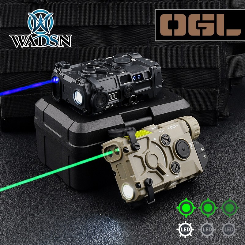WADSN Tactical OGL On gun Laser Red Green Dot Aiming Flashlight White Strobe