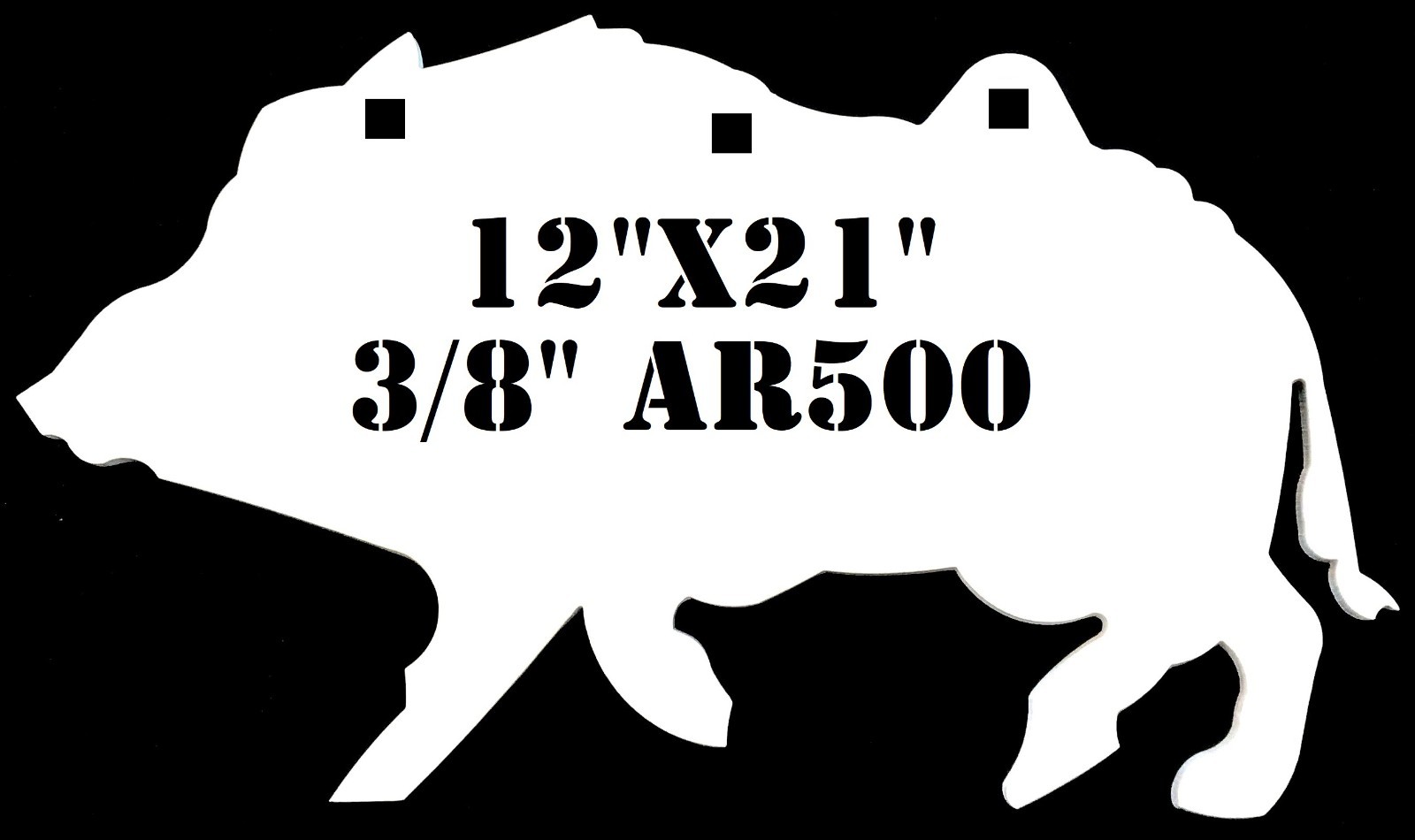 12"x21" 3/8" AR500 Hog Boar Pig - Metal Gong Rifle Steel Shooting Target - 1pc