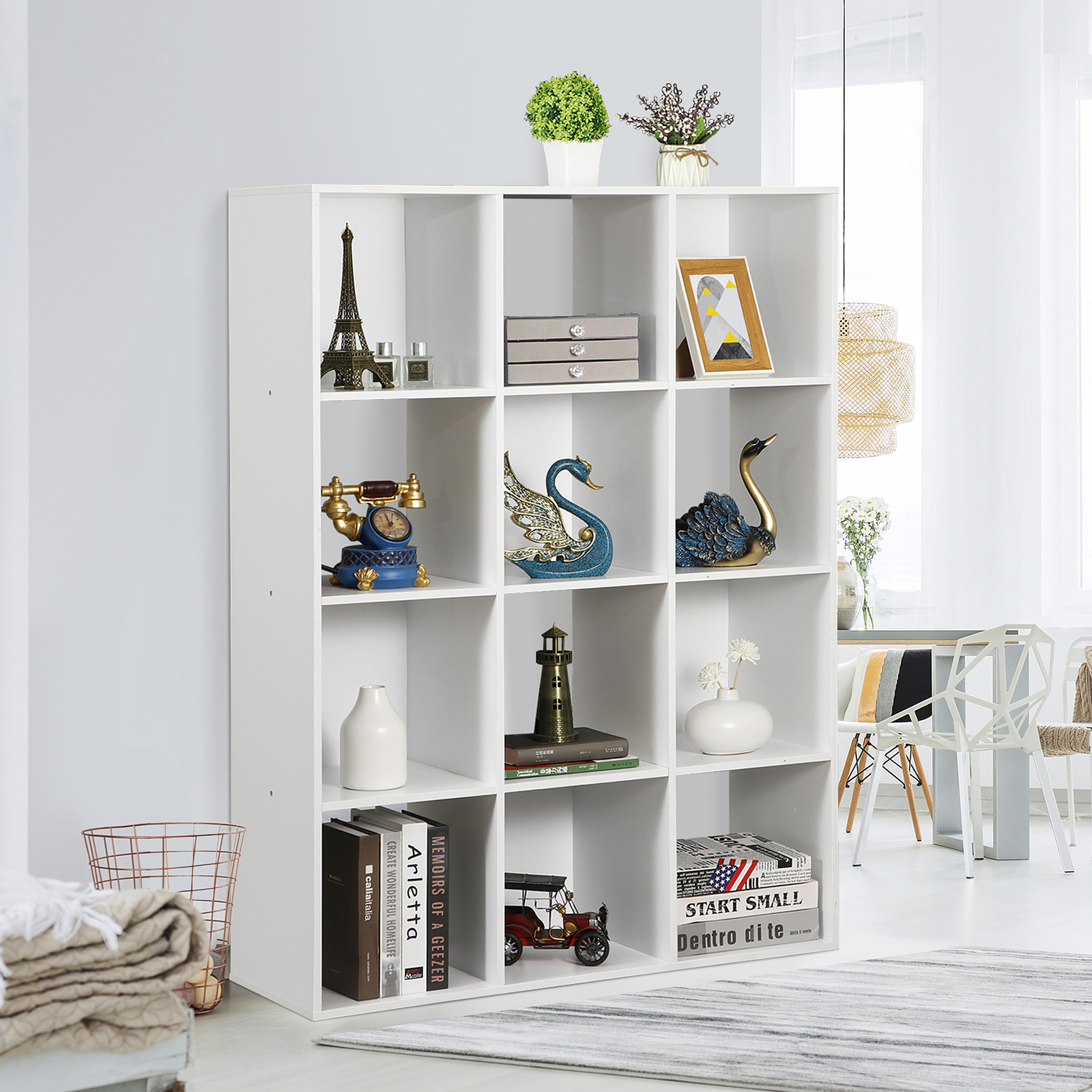 12 Cube Storage Organizer Bookcase Closet Storage for Home office Decor White