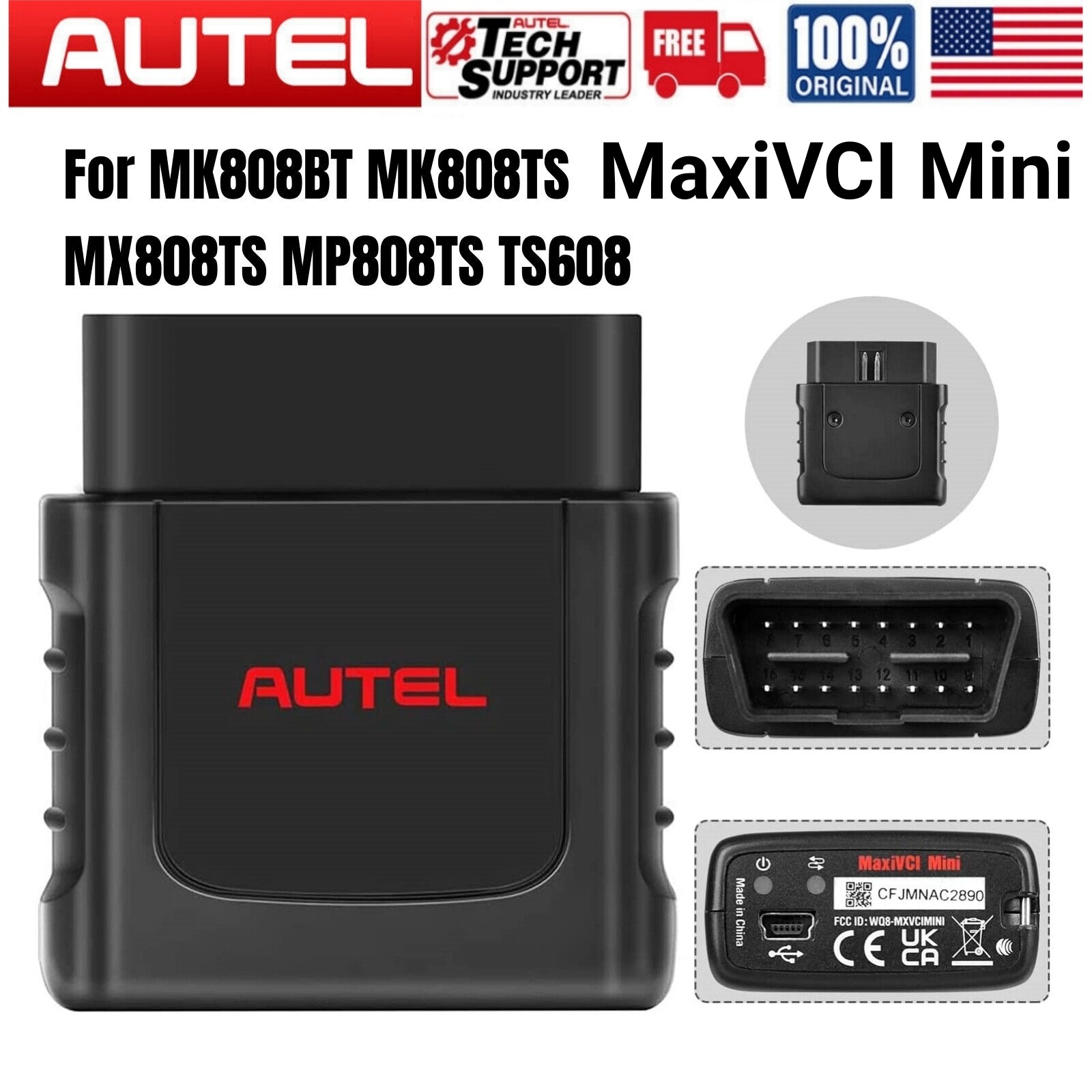 Autel MaxiVCI Mini VCI Wireless Diagnostic Interface DLC BOX for MK808BT MX808TS