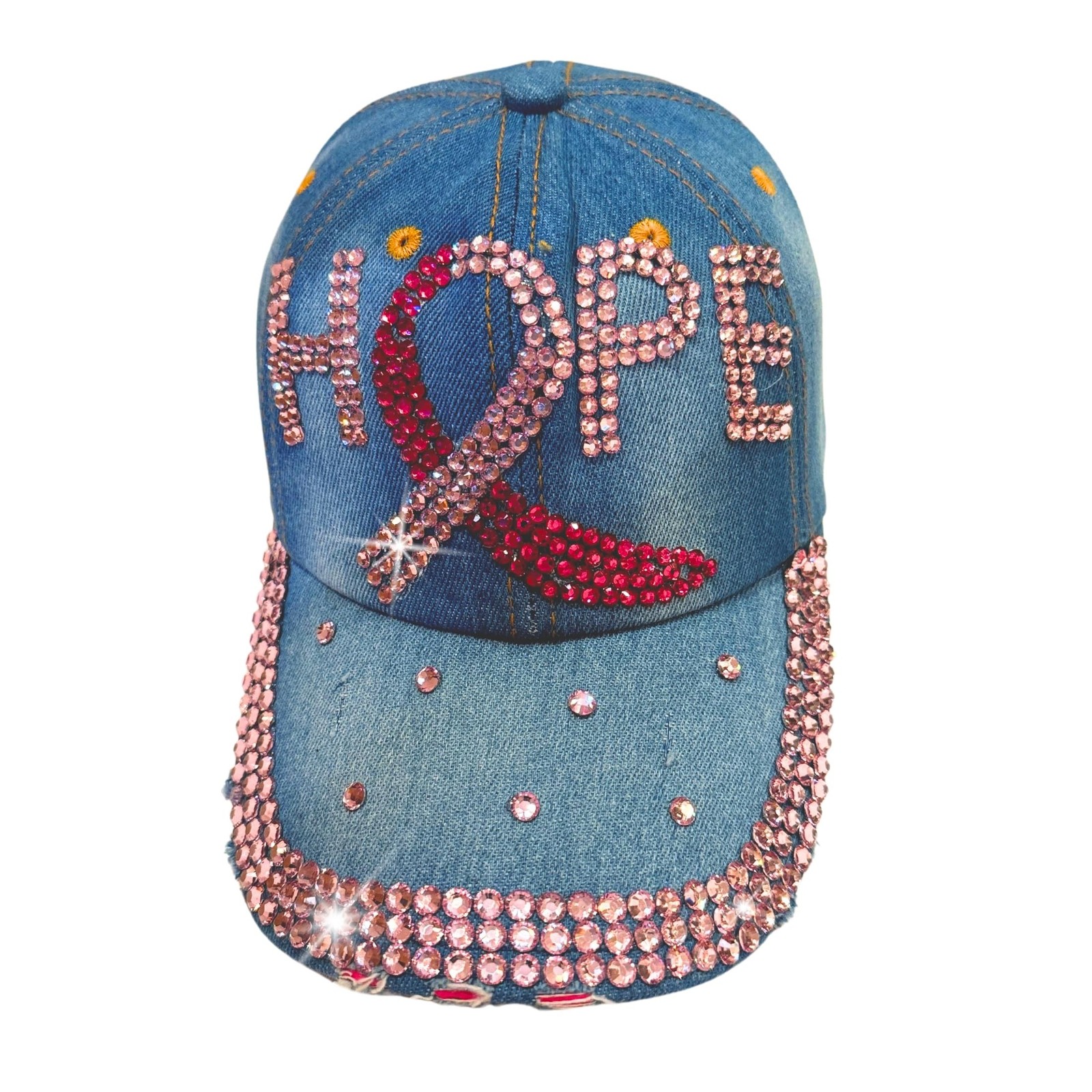 Popfizzy Bedazzled Hat for Women, Rhinestone Denim Hat, Fun Adult Bling Hats,...