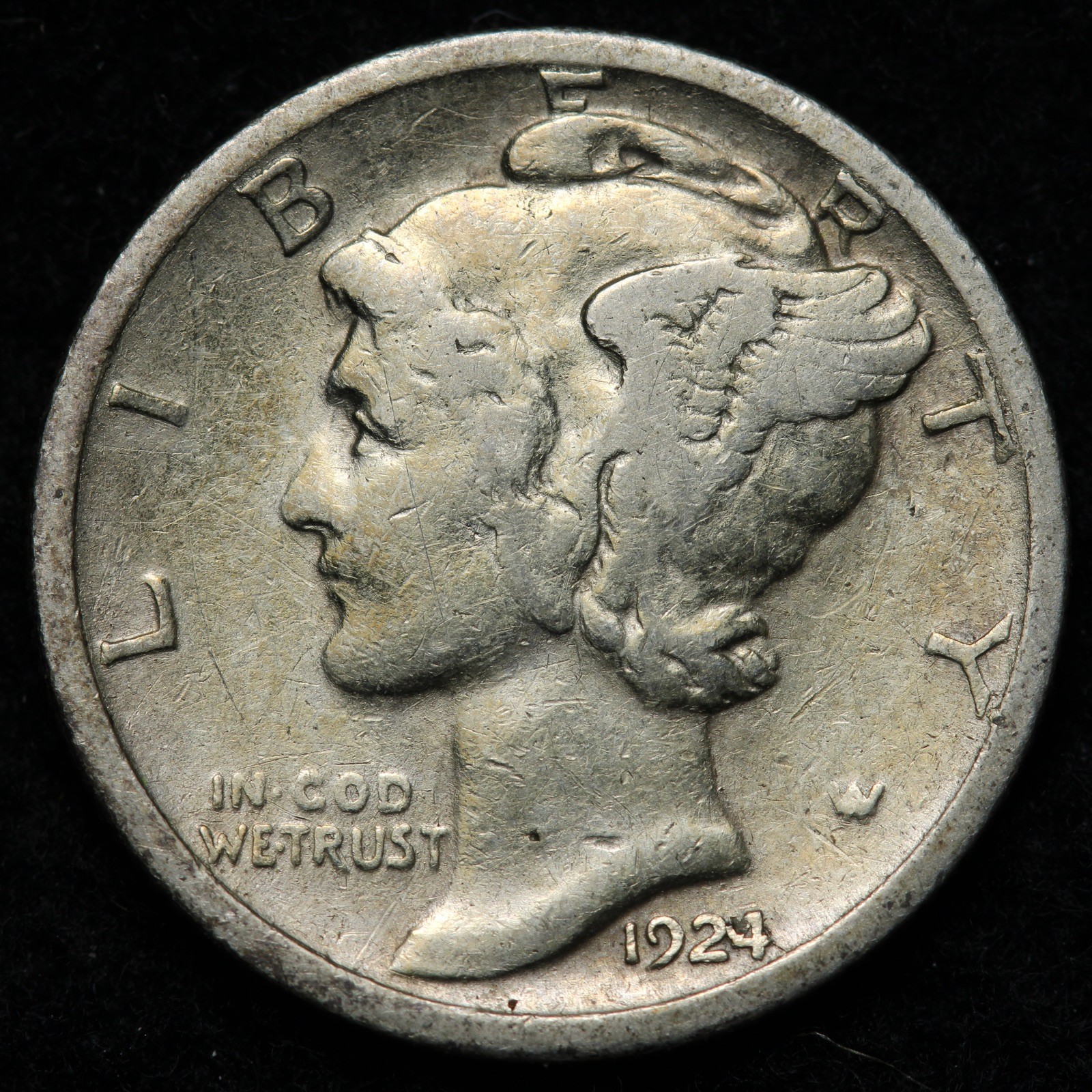 1924-S Mercury Silver Dime XF E189 YZJB