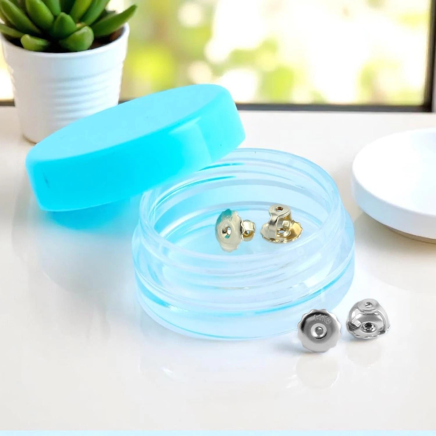 High-Quality White Gold Earring Back Replacements