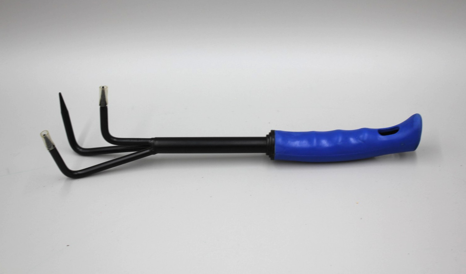 New 3 Prong Metal Garden Tool Rake Fork Cultivator Blue/Black Metal Heavy Duty