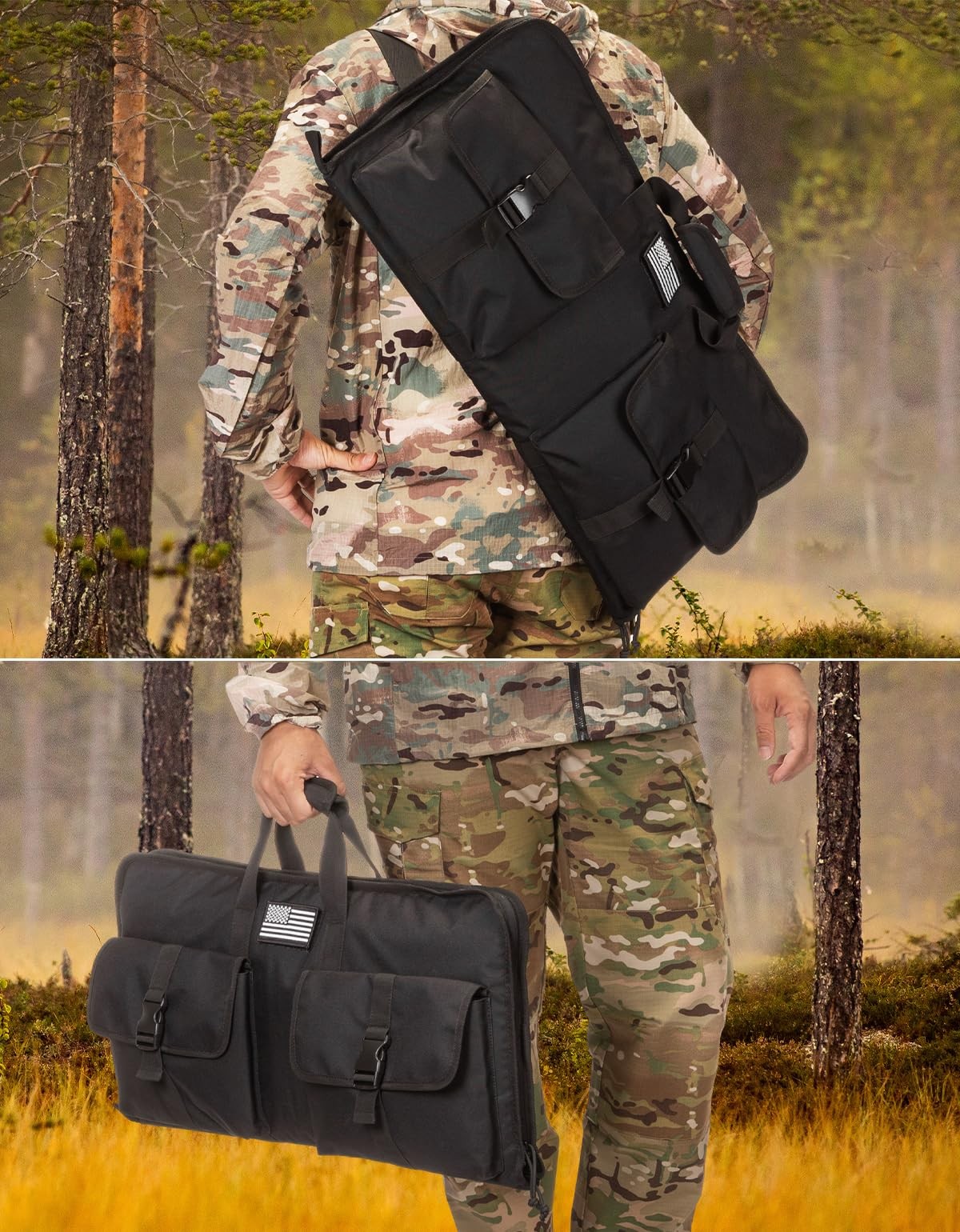 lollwolf 28 inch Rifle Case Soft, Rifle Bag Lightweight, Gun Case with Two Bu...