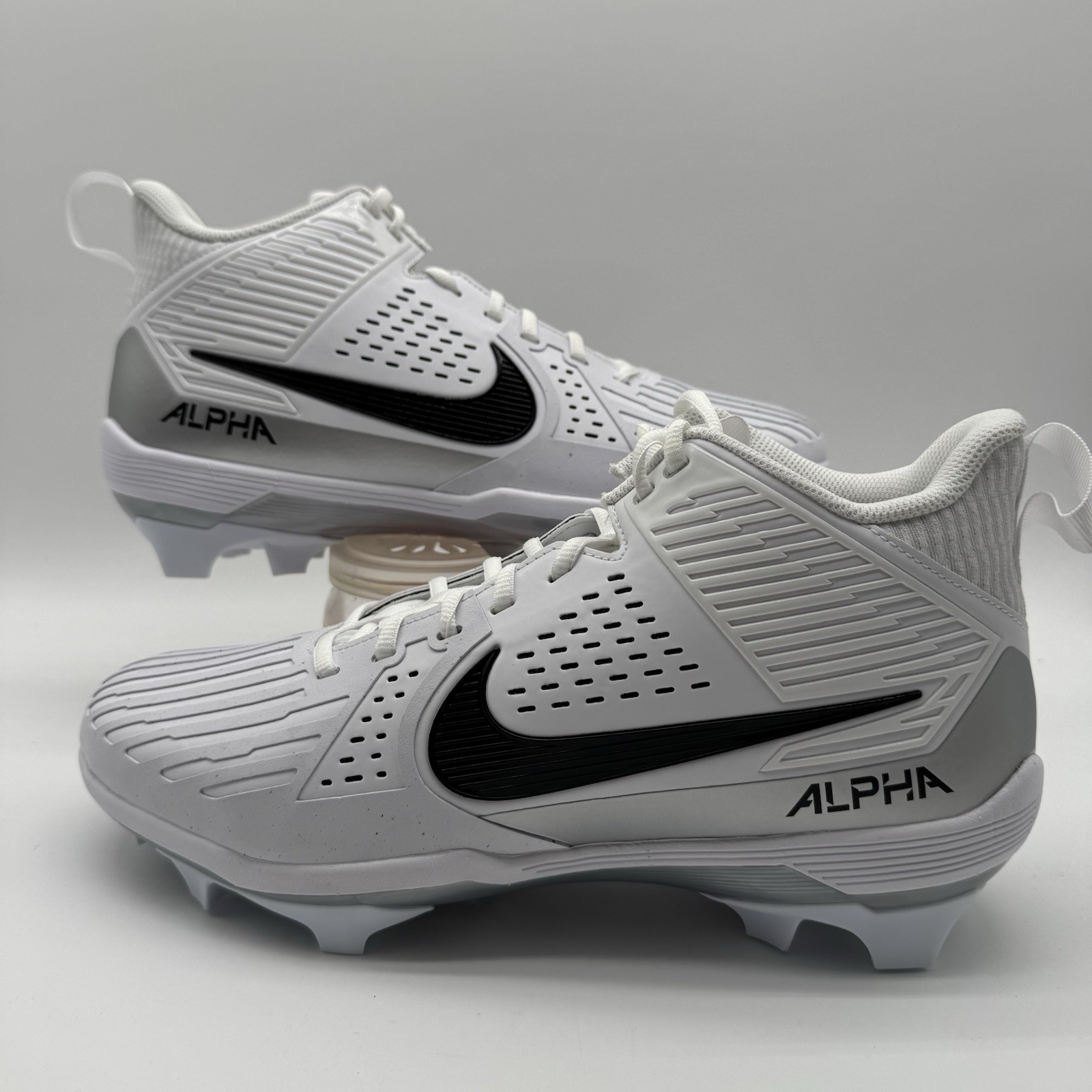 Nike Alpha Menace Strong Football Cleats White Silver II5139-100 Men's Sizes