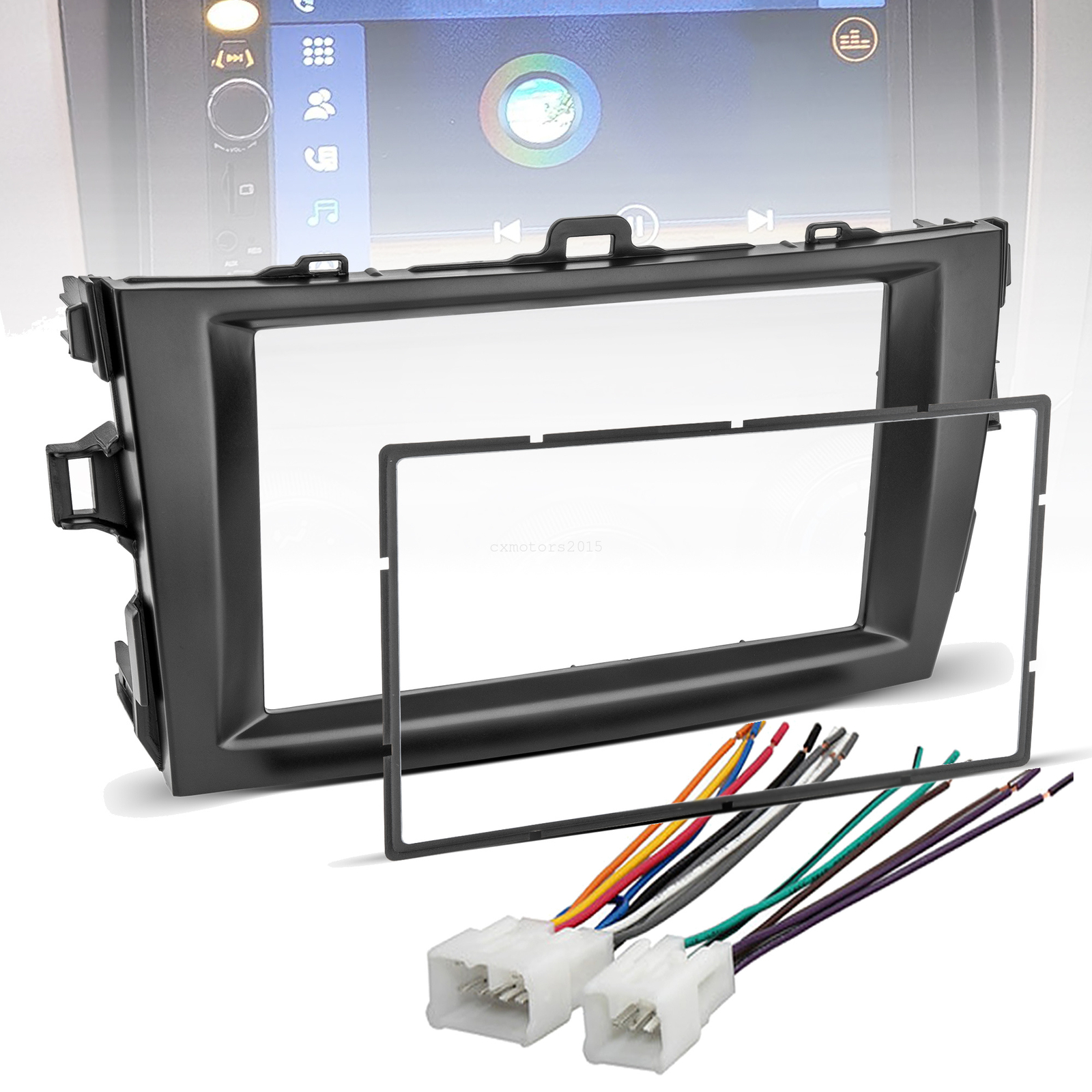 For 2009-2013 Toyota Corolla Stereo Double DIN Dash Kit with Wire Harness Combo