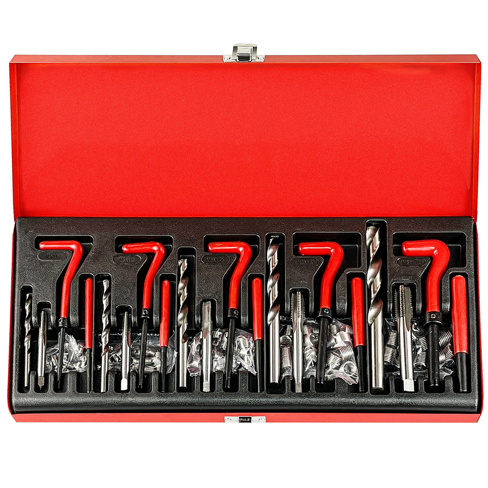 131PCS Helicoil Metric Thread Repair Tool Kit HSS Drill Repair Kit Suitable f...