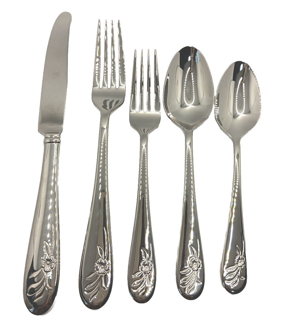 LENOX SHEER BLISS 5 Piece Place Setting 18/10 Stainless Flatware NOS