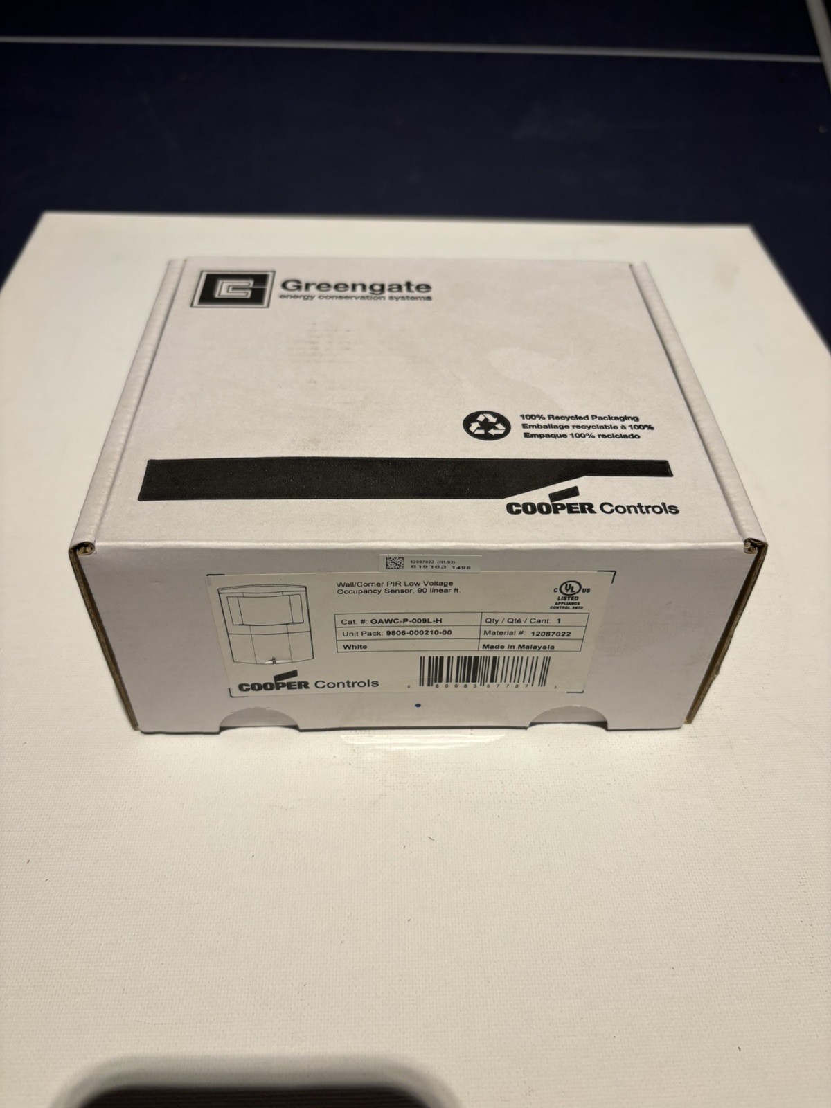 Cooper Wall/Corner PIR low Voltage Occupancy Sensor OAWC-P-009L-H 90 Linear Ft