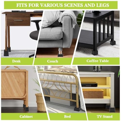 Furniture Risers 2 Inch, Adjustable Bed Risers Heavy Duty for 2 inch 4 Pack