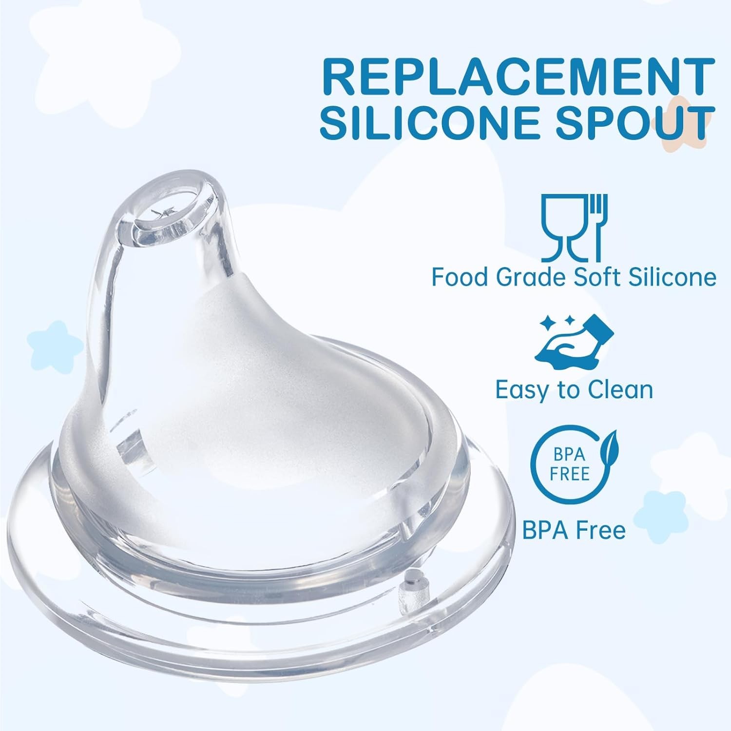 8Pack Replacement Silicone Spout Compatible with NUK, Soft Spout Replacement ...