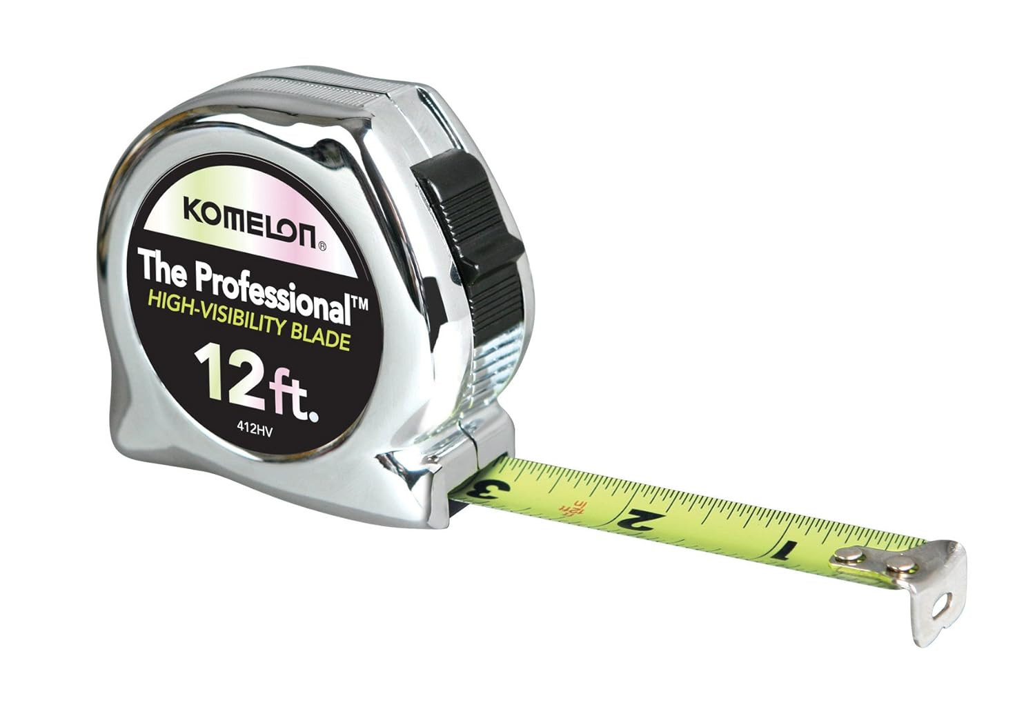412HV High-Visibility Professional Tape Measure, 12-Feet by 5/8-Inch, Chrome, Ye