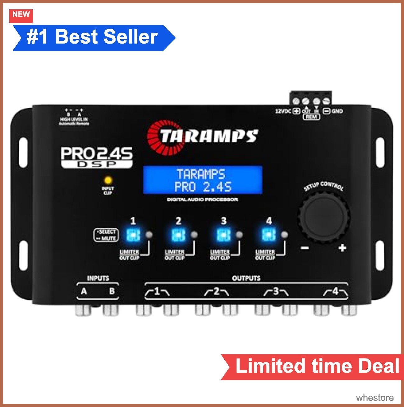 Digital Signal Processor 15 Band Equalizer Crossover 2 Channel In 4 Out Car