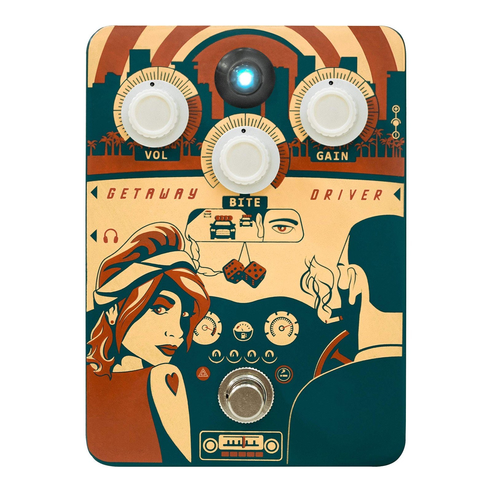 Orange Getaway Driver Overdrive Pedal, Blue