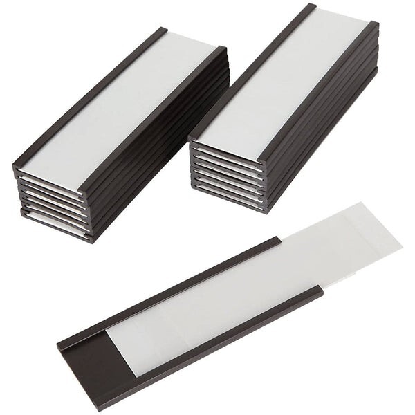 100X Magnetic Racking Shelving Label (50mm x 25mm) Incl. Plastic Cover & Paper