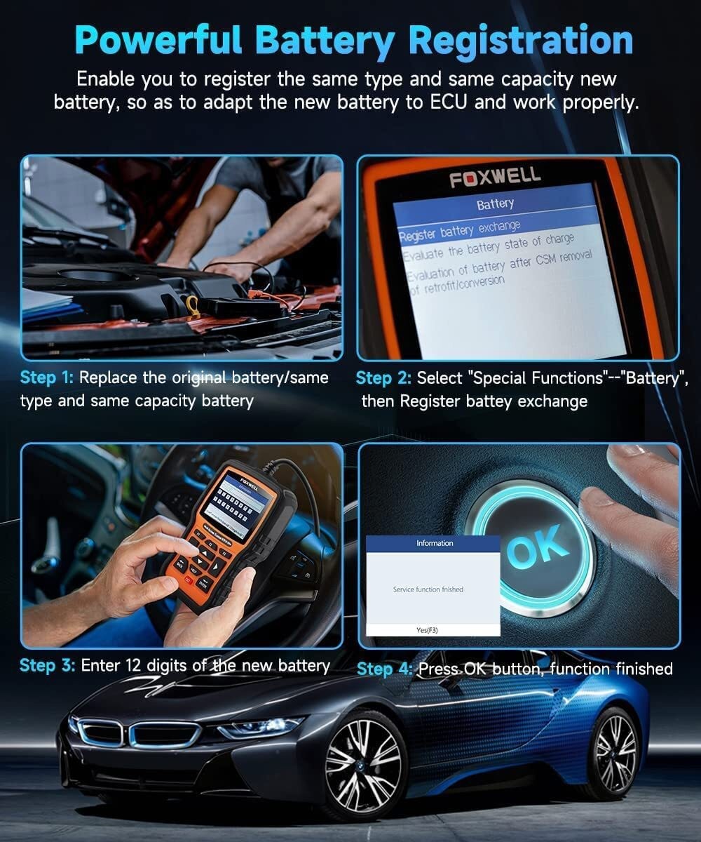 For BMW Foxwell NT510 Elite OBD2 Scanner Bidirectional ABS TPMS Diagnostic Tool