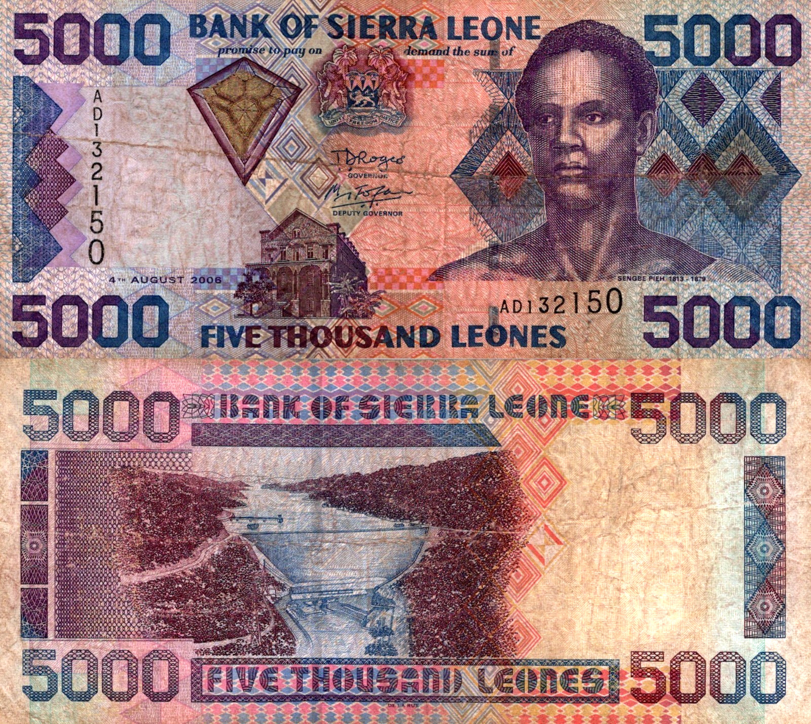 Sierra Leone 5000 Leones 2006 Pick# 27c VF
