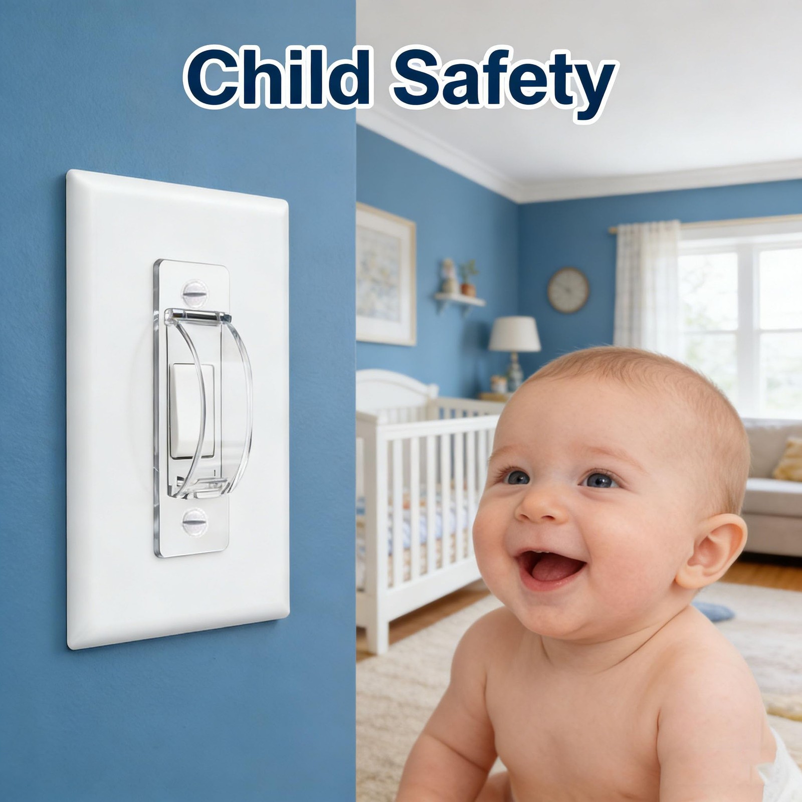 ZEFTV 2 Pack Toggle Light Switch Cover Guard Child Proof Wall Light Switch Lo...