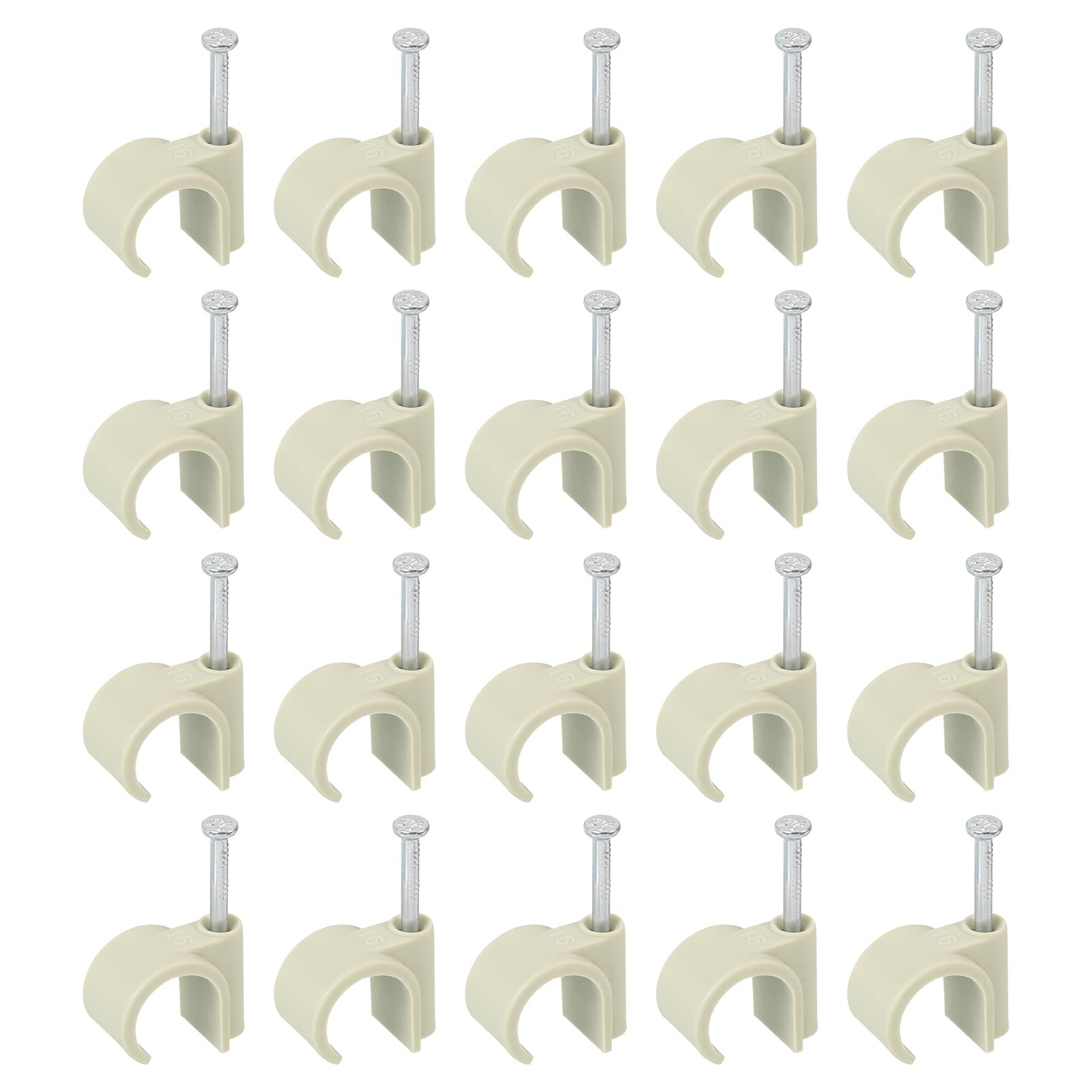 uxcell 50Pcs Cable Wire Clips, Nail in Clips 16mm/0.63", 16mm, Grey