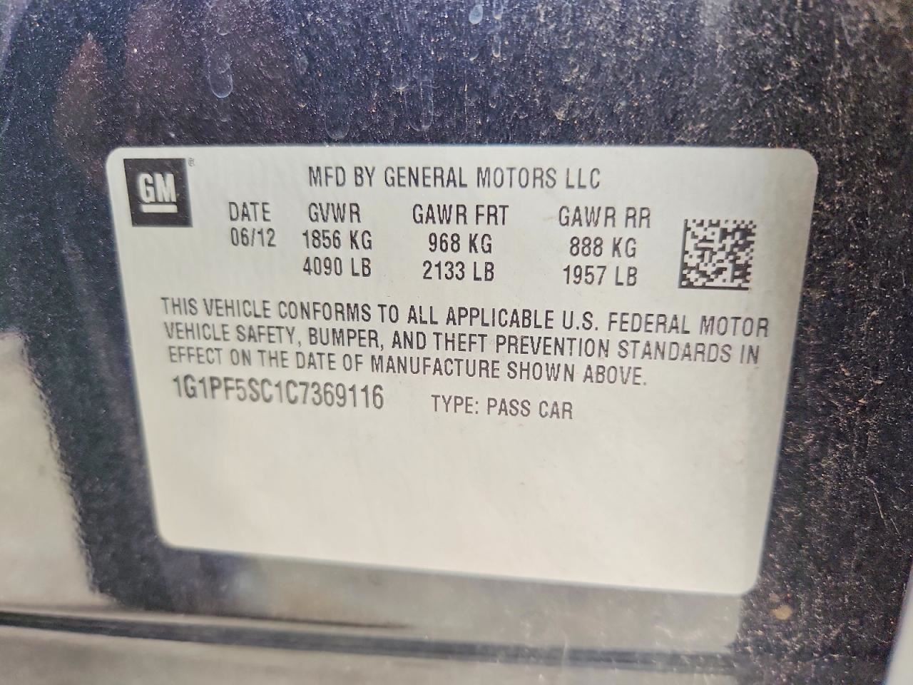 CRUZE 2012 Glove Box 5008631