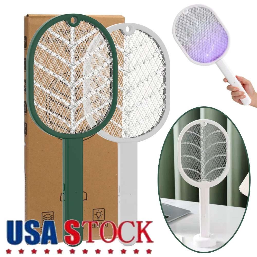 Rechargeable Electric Mosquito Fly Swatter Zapper Racket Bug Insects Killer Lamp