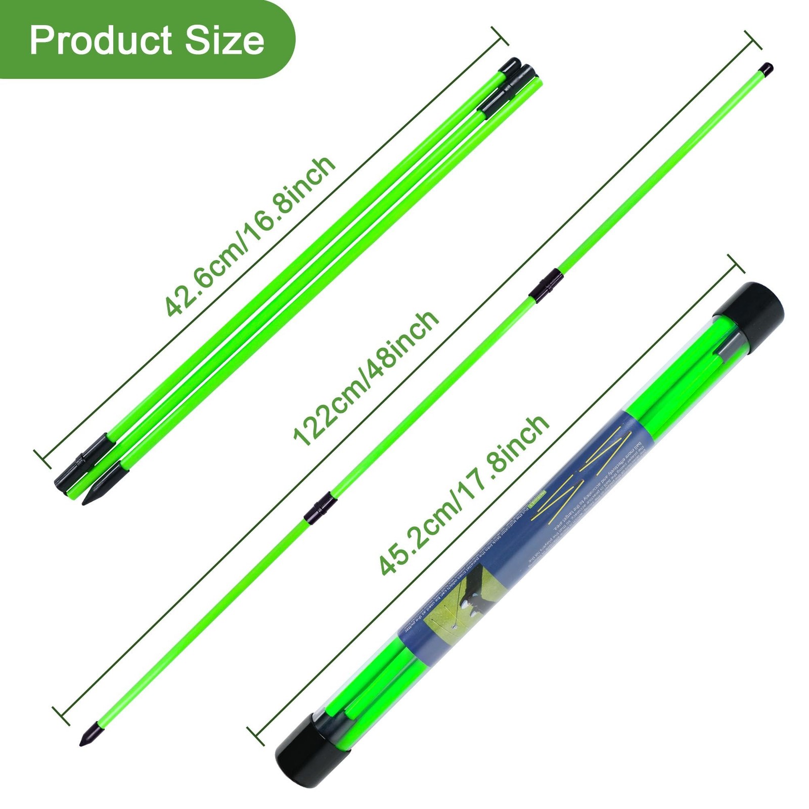 Golf Alignment Sticks 48" Collapsible Alignment Rods Golf Training Aid for Ai...