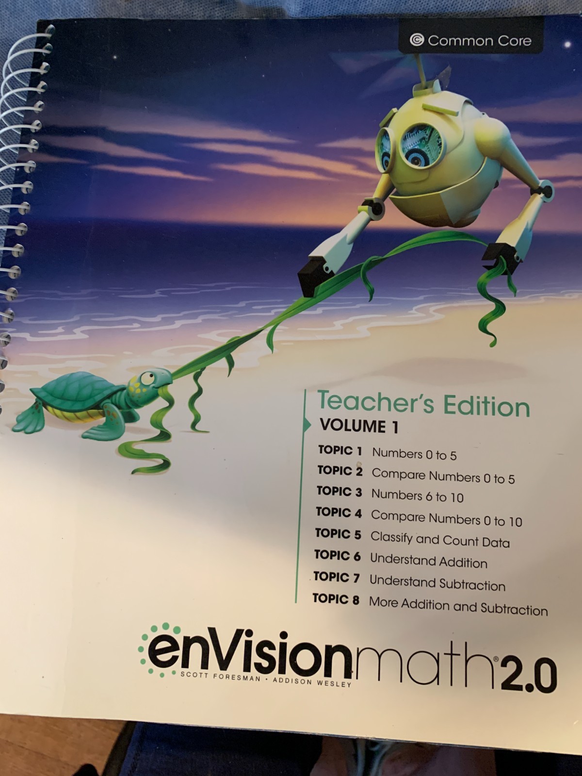 ENVISIONMATH 2.0 TEACHER'S EDITION GRADE K VOLUME 1 COMMON *Excellent Condition*